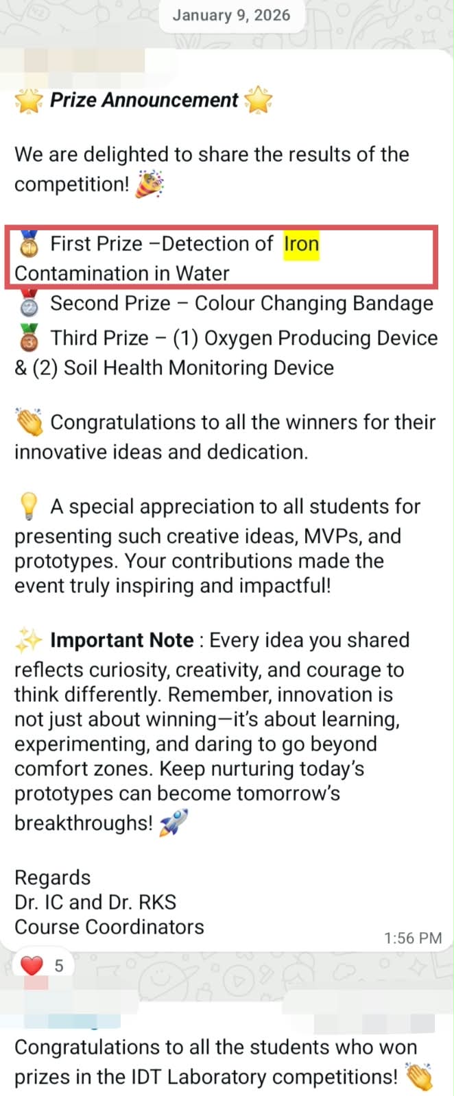 IDT Award Announcement
